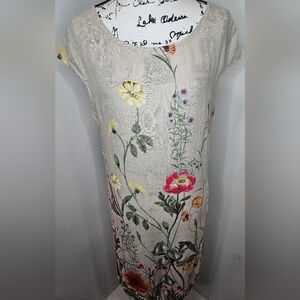 Lungo L'arno Floral Linen Dress Women's XL